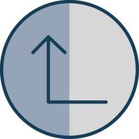 Turn Up Line Filled Grey Icon vector