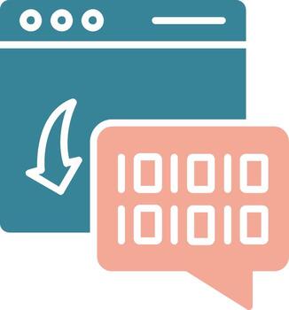 Binary Code Glyph Two Color Icon vector