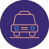 Taxi Line Two Color Circle Icon vector