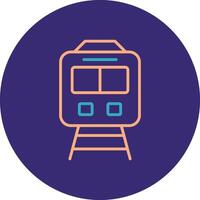 Train Line Two Color Circle Icon vector