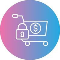 Secure OnLine Gradient Circle Shopping Line Gradient Circle Icon vector