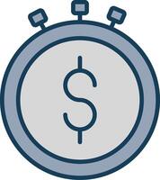 Time Is Money Line Filled Grey Icon vector