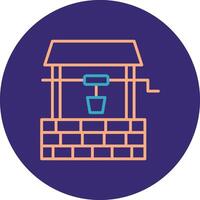 Water Well Line Two Color Circle Icon vector