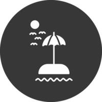 Beach Glyph Inverted Icon vector