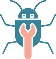Bug Fixing Glyph Two Color Icon vector