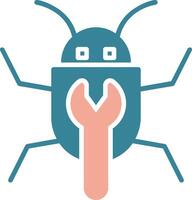 Bug Fixing Glyph Two Color Icon vector