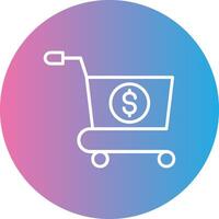 Shopping Cart Line Gradient Circle Icon vector