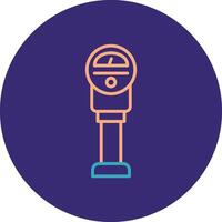 Parking Meter Line Two Color Circle Icon vector