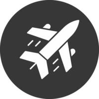 Airplane Glyph Inverted Icon vector