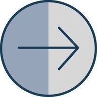 Right Arrow Line Filled Grey Icon vector