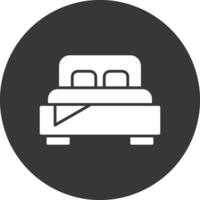 Bedroom Glyph Inverted Icon vector