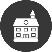 Private Guest House Glyph Inverted Icon vector
