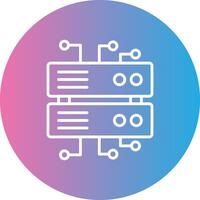 base de datos arquitectura línea degradado circulo icono vector