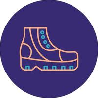 Shoes Line Two Color Circle Icon vector