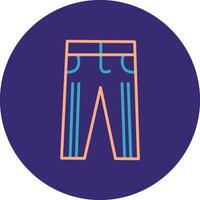 Trousers Line Two Color Circle Icon vector