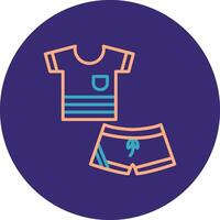 ropa de deporte línea dos color circulo icono vector