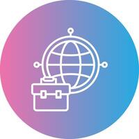 International Business Line Gradient Circle Icon vector