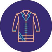 Coat Line Two Color Circle Icon vector
