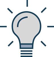 Idea Bulb Line Filled Grey Icon vector