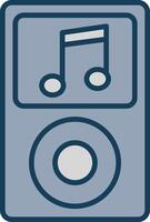 Music Player Line Filled Grey Icon vector