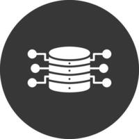 Server Storage Glyph Inverted Icon vector