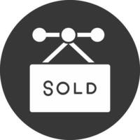 Sold Glyph Inverted Icon vector