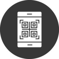 Qr Code Glyph Inverted Icon vector