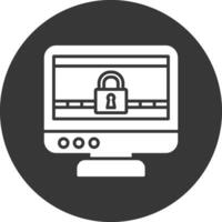 Ransomware Glyph Inverted Icon vector