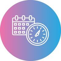 Timing Line Gradient Circle Icon vector