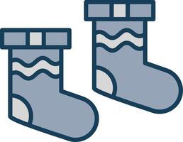 Socks Line Filled Grey Icon vector