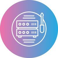 Tech Support Line Gradient Circle Icon vector