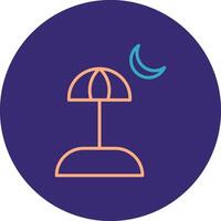 Beach Line Two Color Circle Icon vector