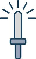 Light Stick Line Filled Grey Icon vector
