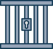 Prison Line Filled Grey Icon vector