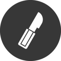 Surgery Knife Glyph Inverted Icon vector