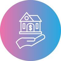 Buy A house Line Gradient Circle Icon vector