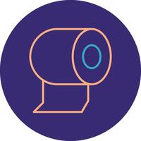Toilet Paper Line Two Color Circle Icon vector