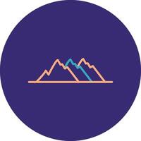 Mountain Line Two Color Circle Icon vector