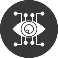 Eye Recognition Glyph Inverted Icon vector