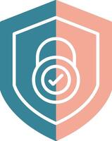 Security Check Glyph Two Color Icon vector