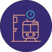 Metro Station Line Two Color Circle Icon vector