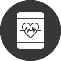 Heart Care Glyph Inverted Icon vector