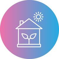 ecológico casa línea degradado circulo icono vector