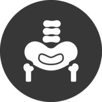 Pelvic Bone Glyph Inverted Icon vector