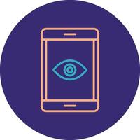 Smartphone Line Two Color Circle Icon vector