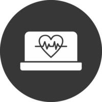 Electrocardiography Glyph Inverted Icon vector