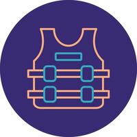 Bullet Proof Jacket Line Two Color Circle Icon vector