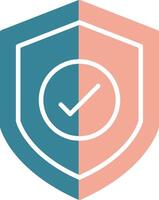 Protection ACtivated Glyph Two Color Icon vector