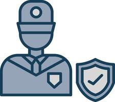Security Official Line Filled Grey Icon vector