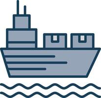 Shipping Line Filled Grey Icon vector